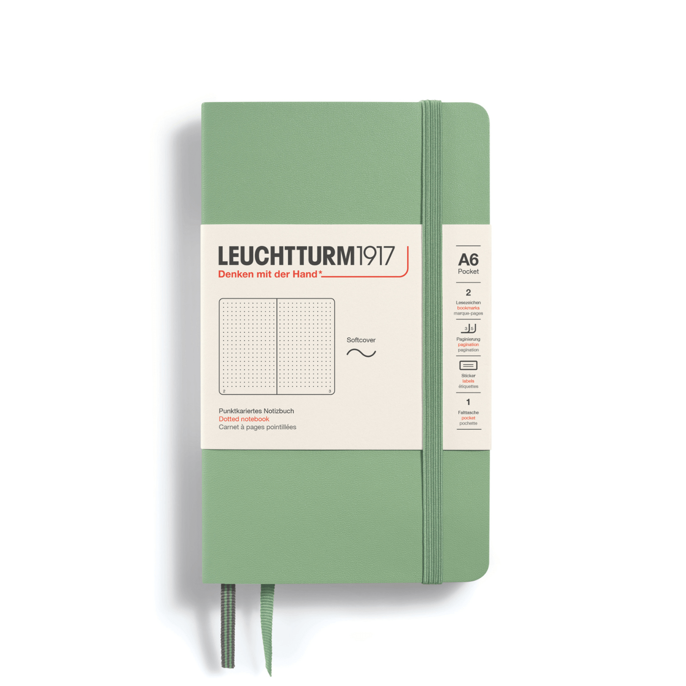 Leuchtturm 1917 Notesbog Leuchtturm1917 Notesbog Softcover A6 121s Prikket Sage