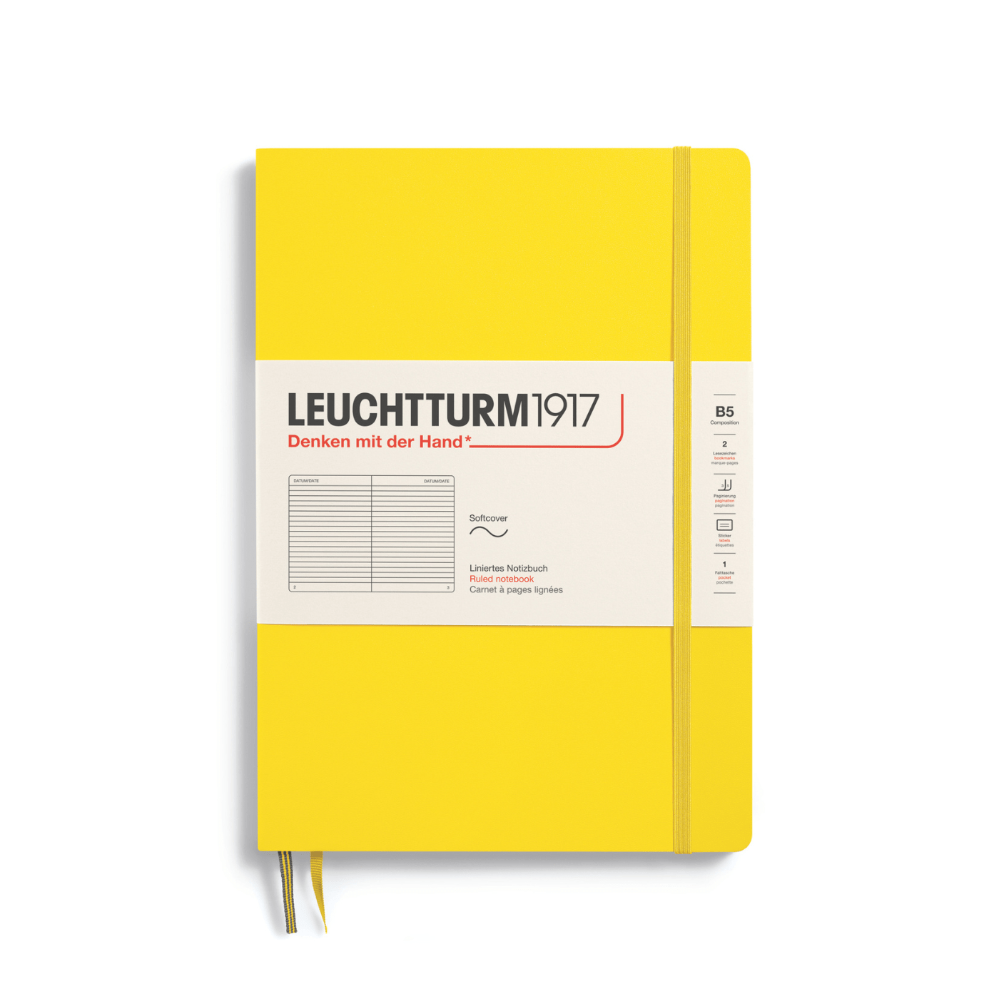 Leuchtturm 1917 Notesbog Leuchtturm1917 Notesbog Softcover B5 121s Linjeret Lemon