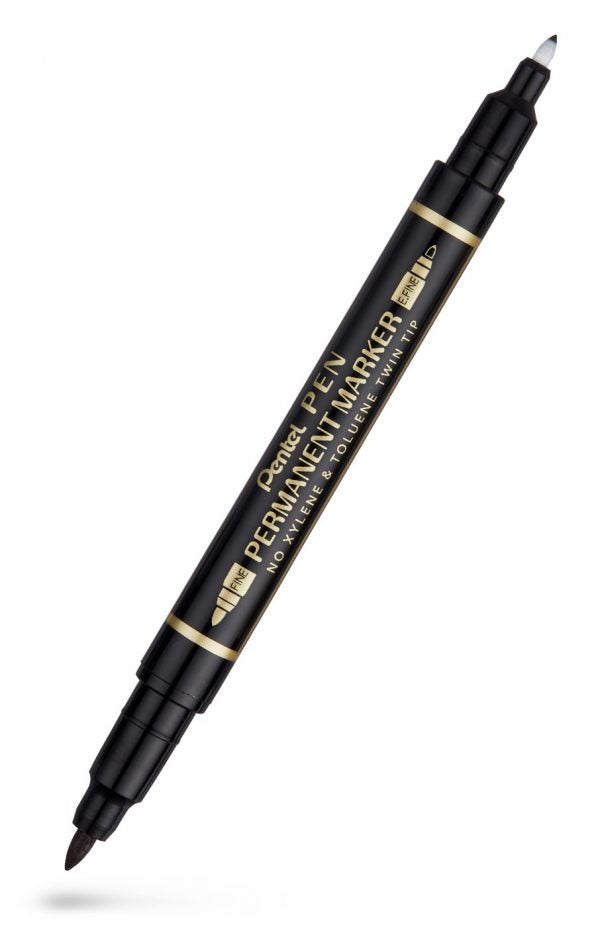PENTEL N75W Permanent Marker Twin Tip Sort