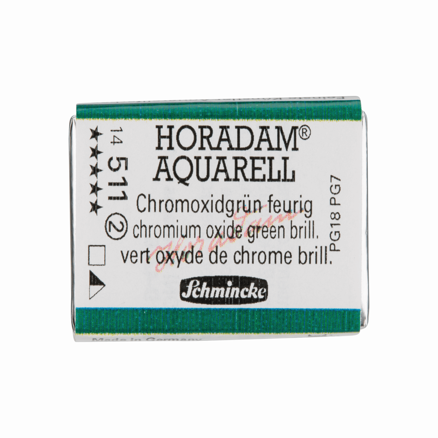 Schmincke Horadam Aquarell pans 1/1 pan Chrom Oxide Green Brill