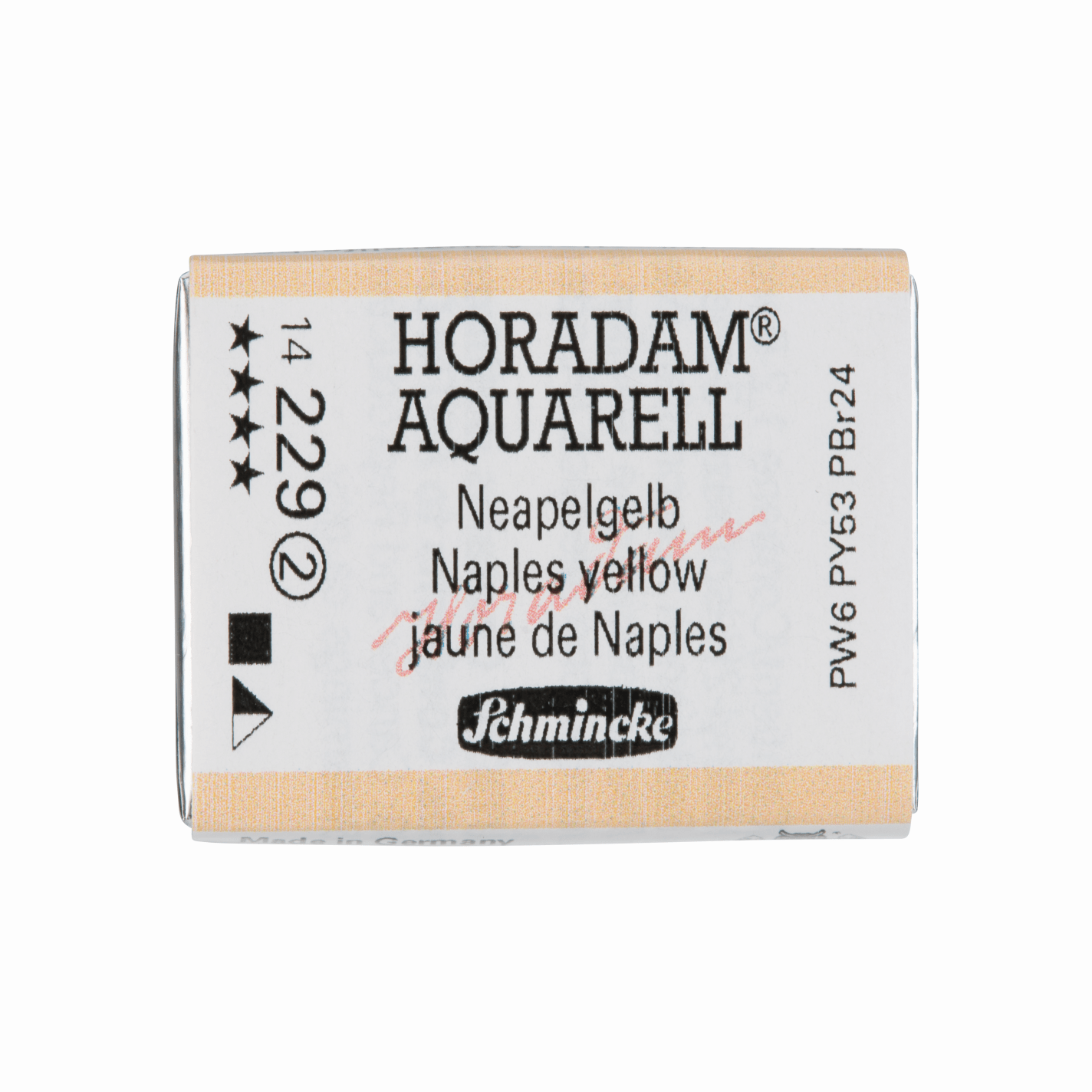 Schmincke Horadam Aquarell pans 1/1 pan Naples Yellow