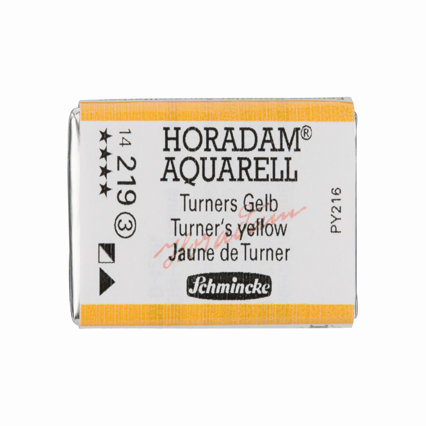 Schmincke Horadam Aquarell pans 1/1 pan Turner‘s Yellow