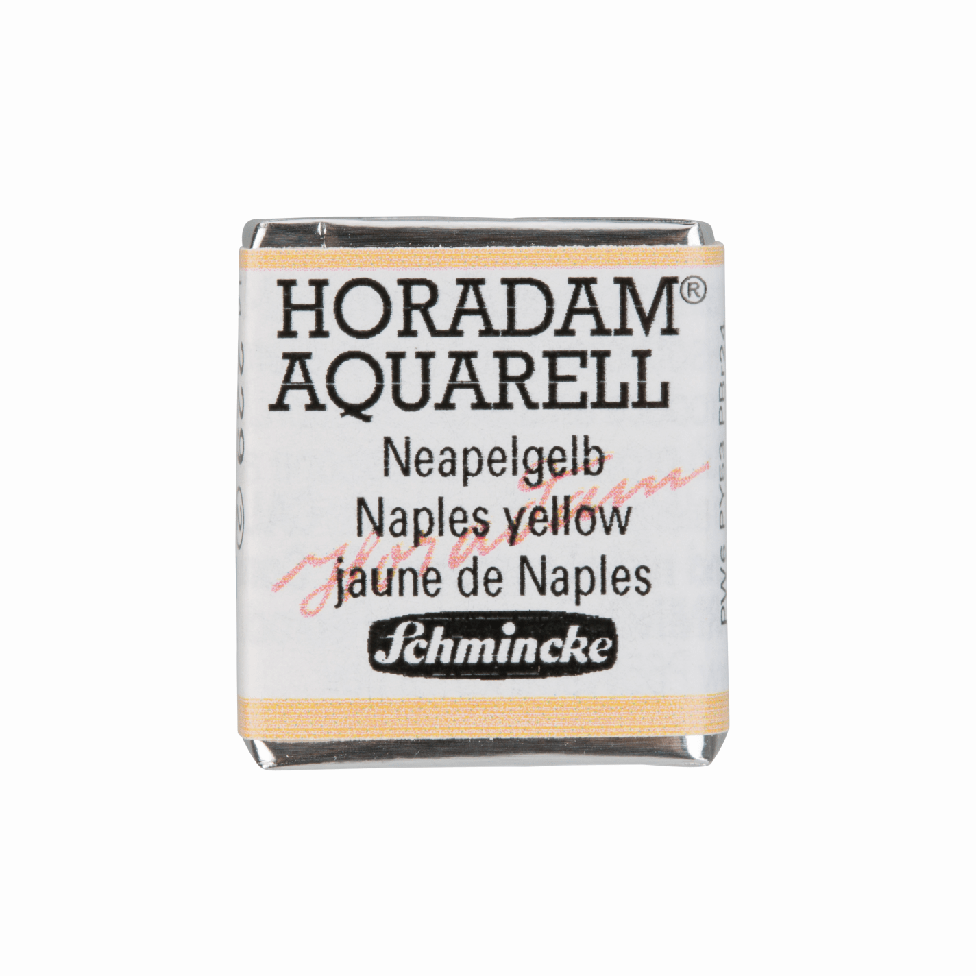 Schmincke Horadam Aquarell pans 1/2 pan Naples Yellow