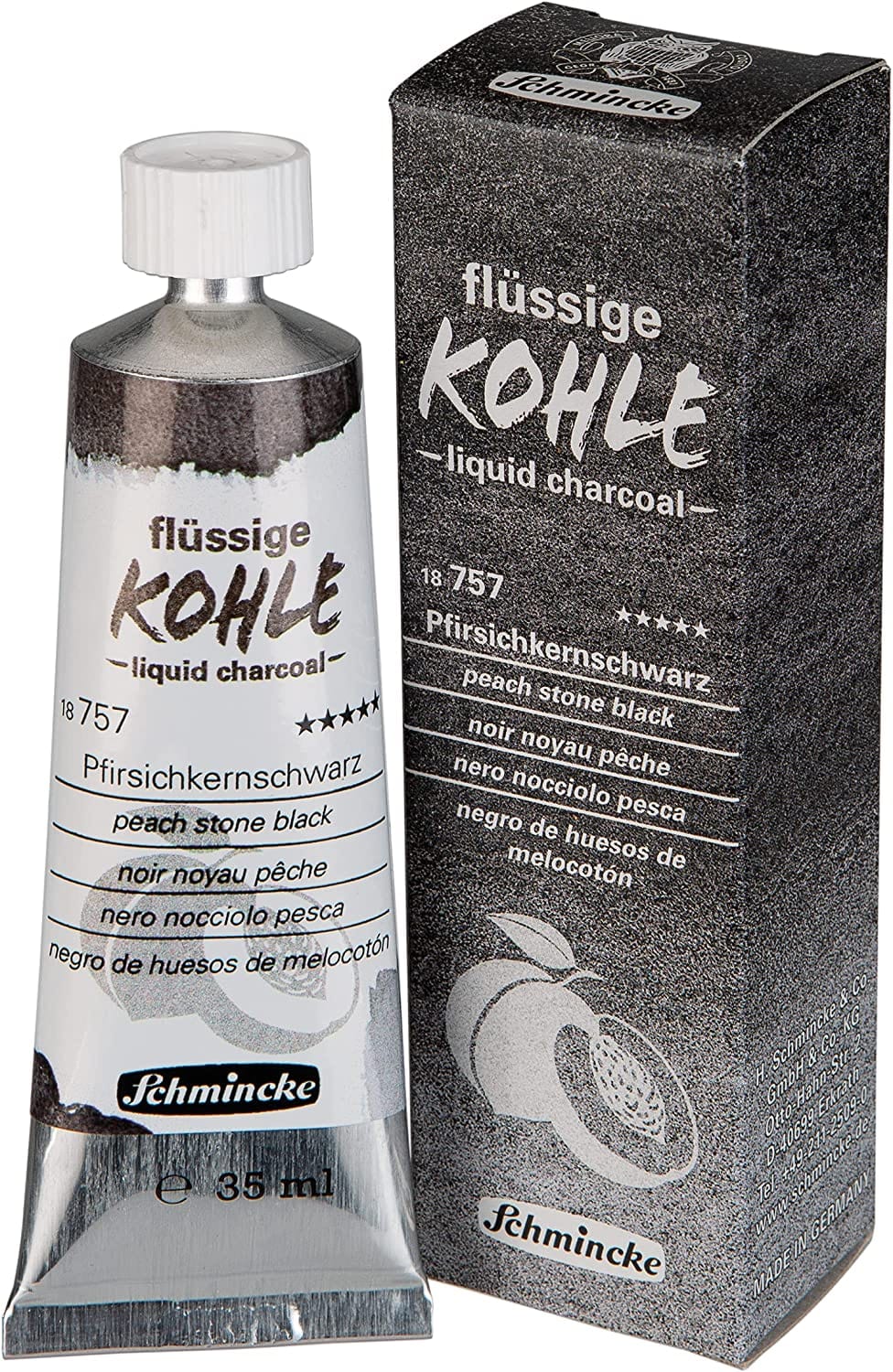 Schmincke Maling Schmincke Liquid Charcoal - Peach Stone Black