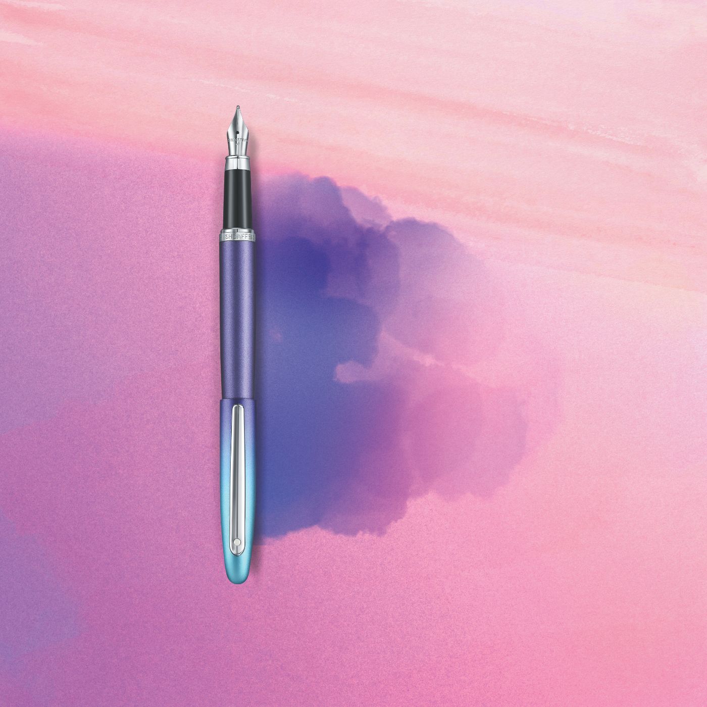 Sheaffer VFM Expressions Blue/Purple Pearlised Gradient with Chrome Accents