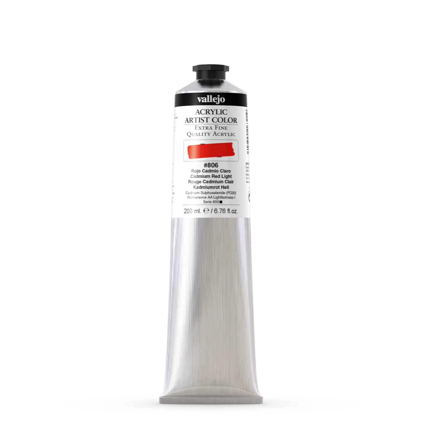 Vallejo Artist 200ml Cadmium Red Light