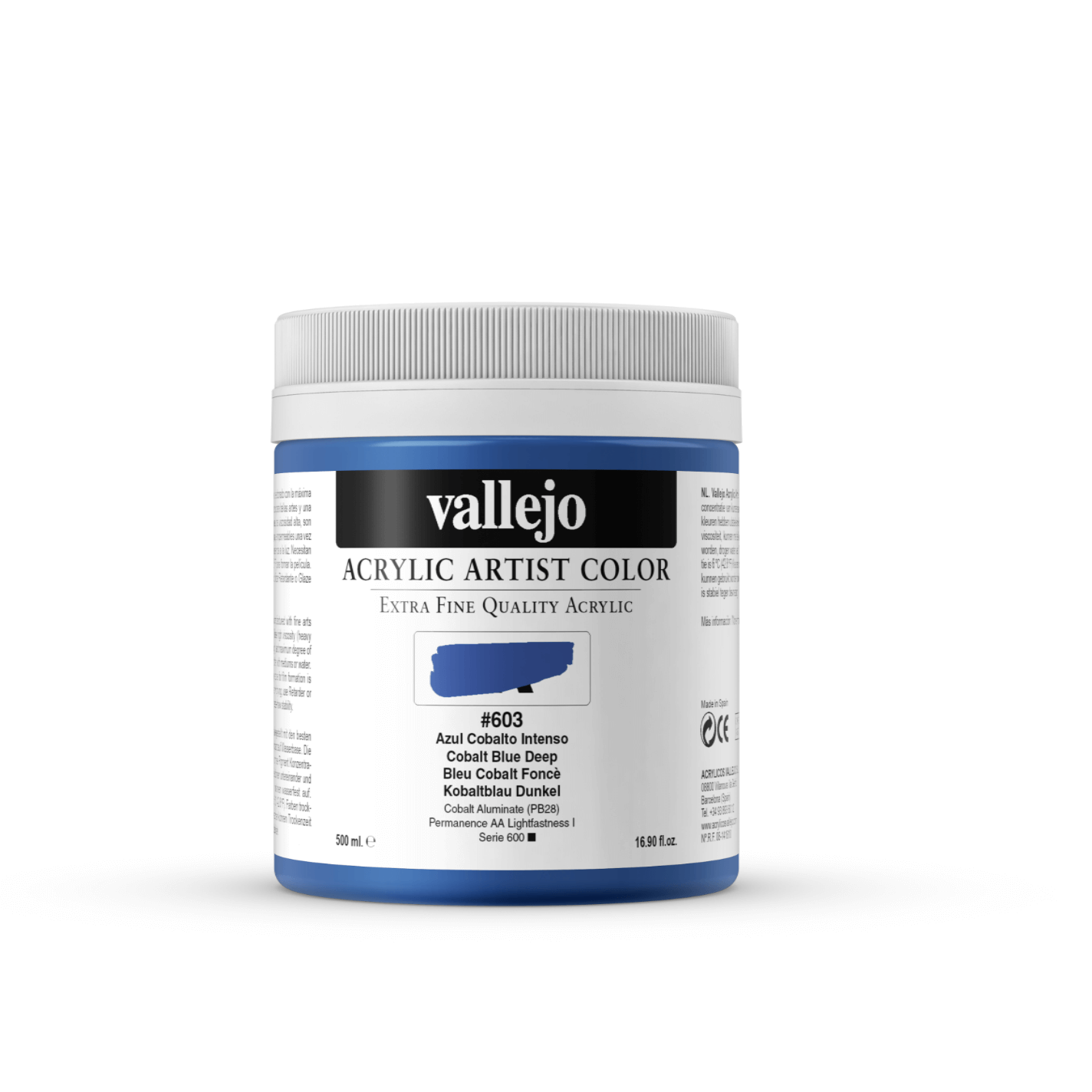 Vallejo Artist 500ml Cobalt Blue Deep