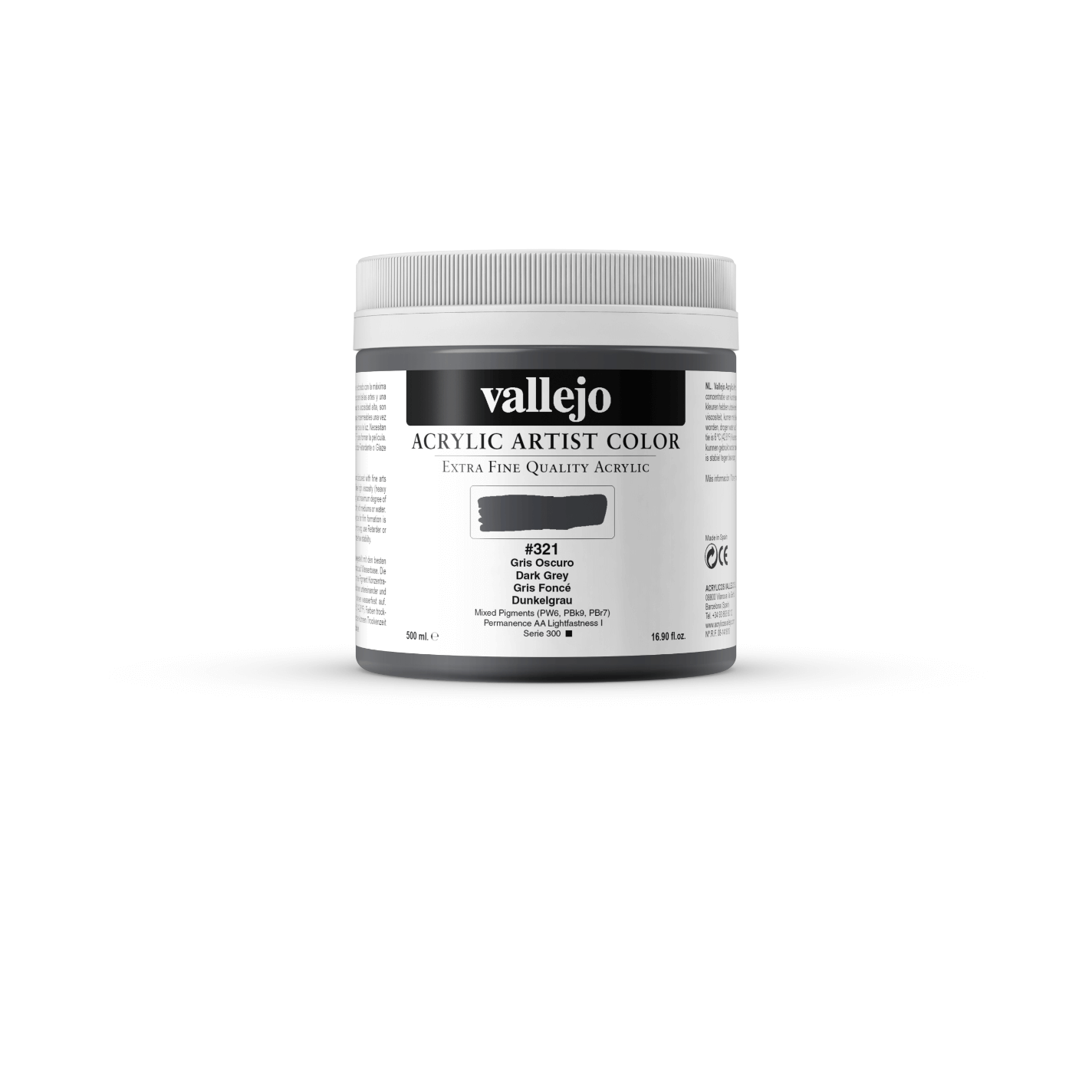 Vallejo Artist 500ml Dark Grey