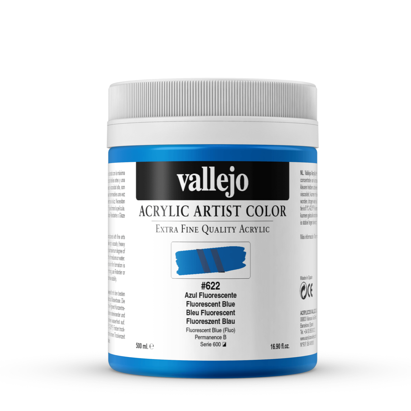 Vallejo Artist 500ml Fluorescent Blue