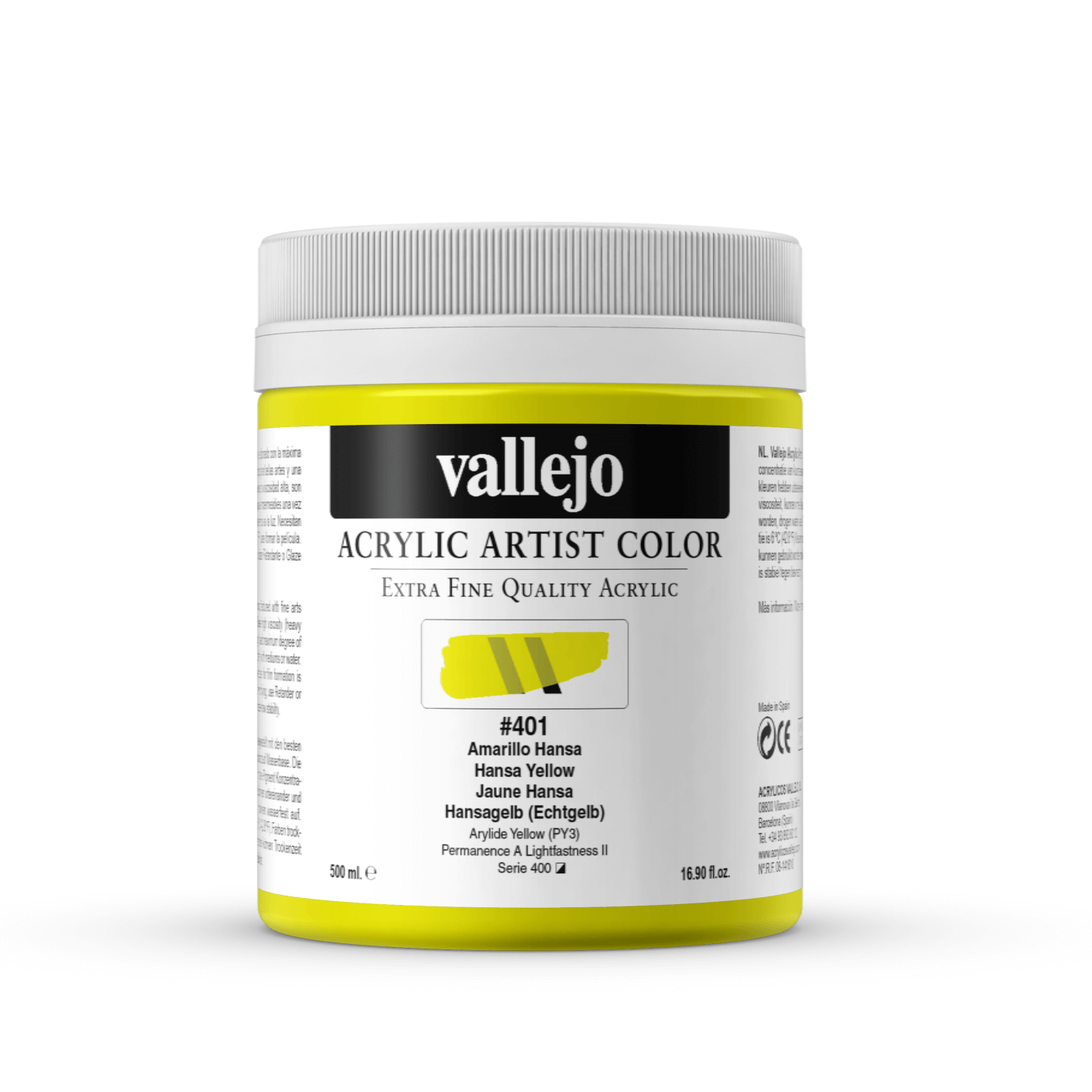 Vallejo Artist 500ml Hansa Yellow