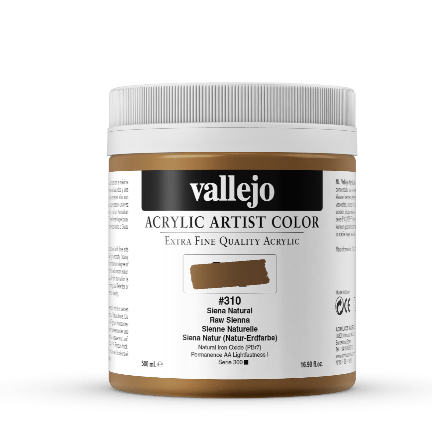 Vallejo Artist 500ml Raw Sienna