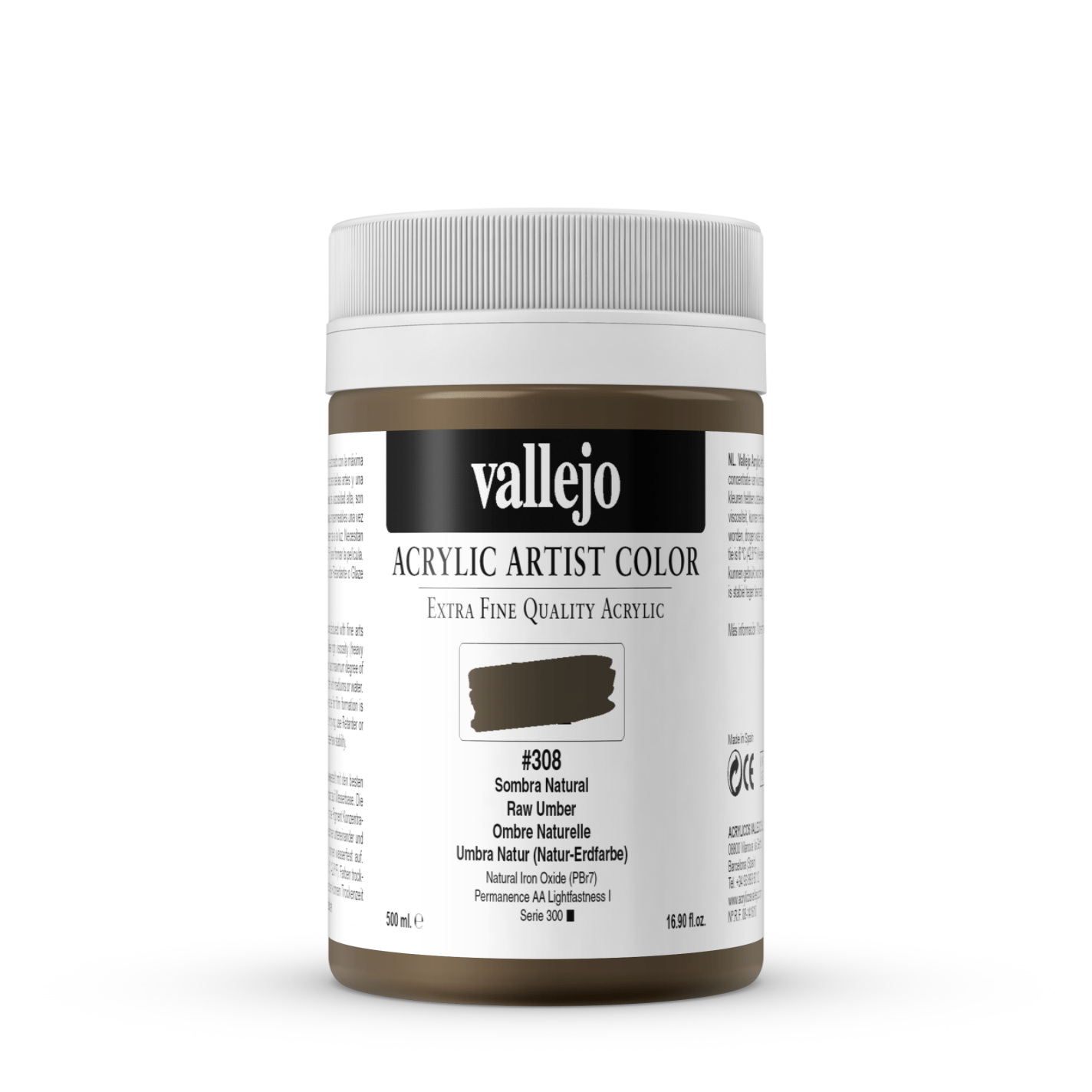 Vallejo Artist 500ml Raw Umber