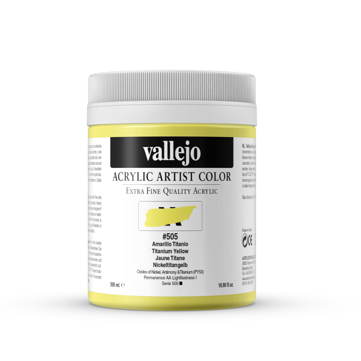 Vallejo Artist 500ml Titanium Yellow