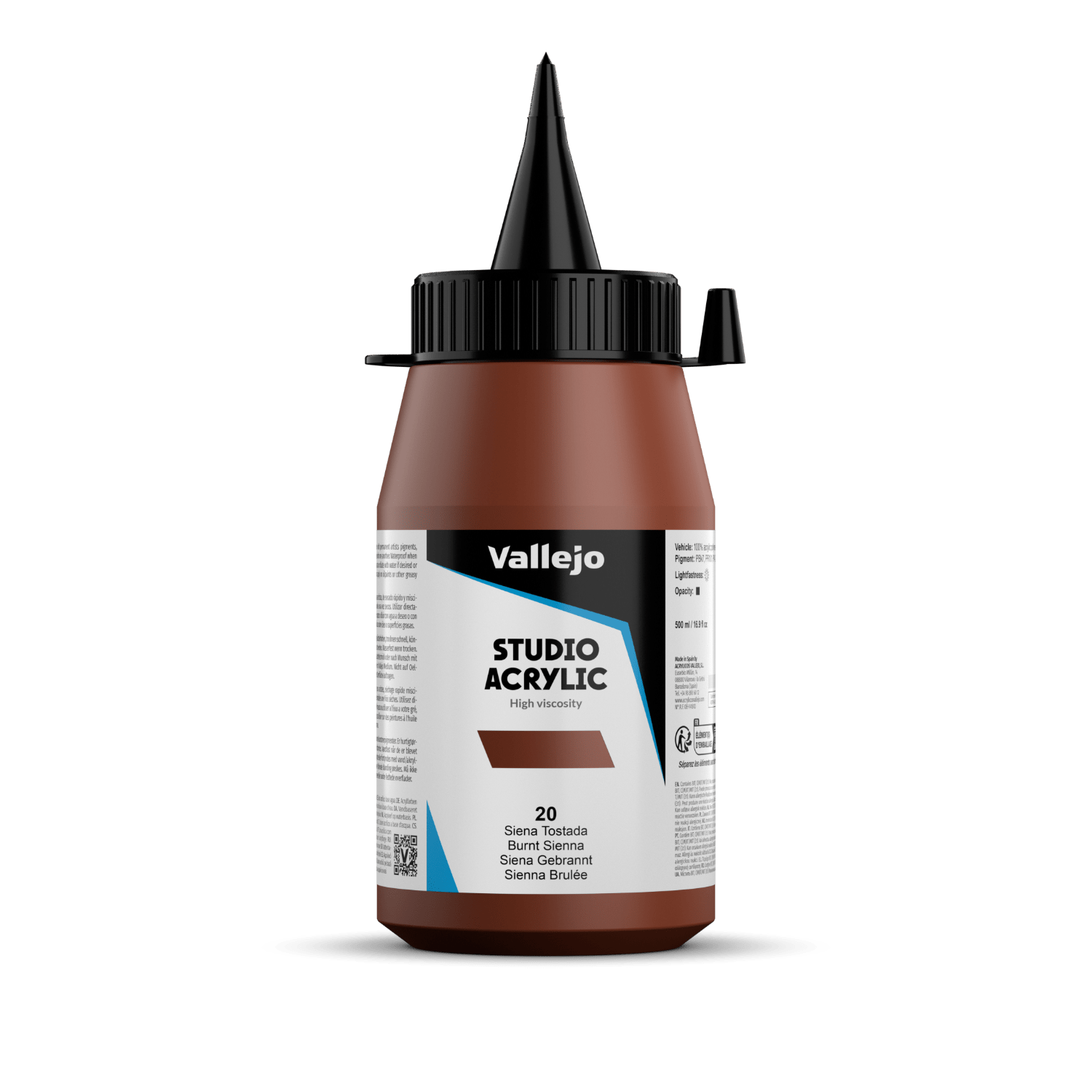 Vallejo Studio 500ml Burnt Sienna