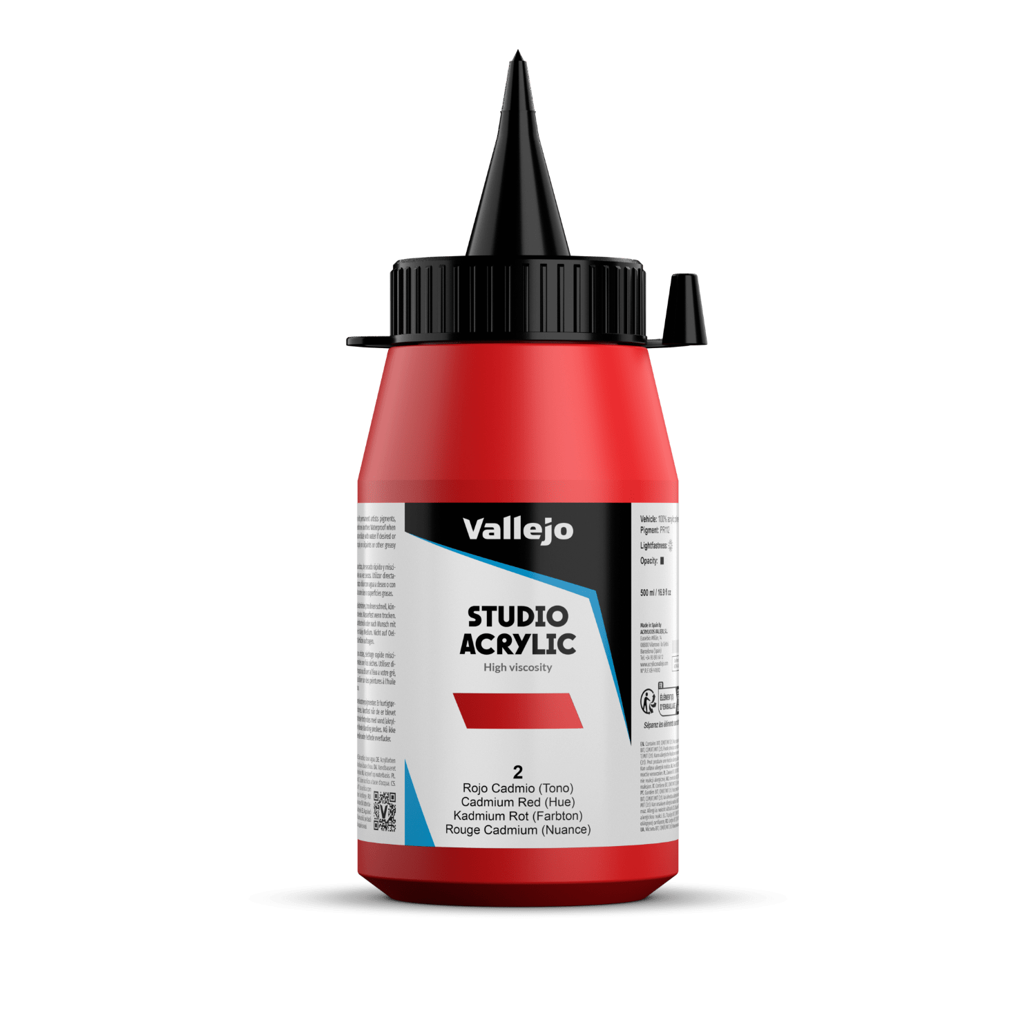 Vallejo Studio 500ml Cadmium Red (Hue)