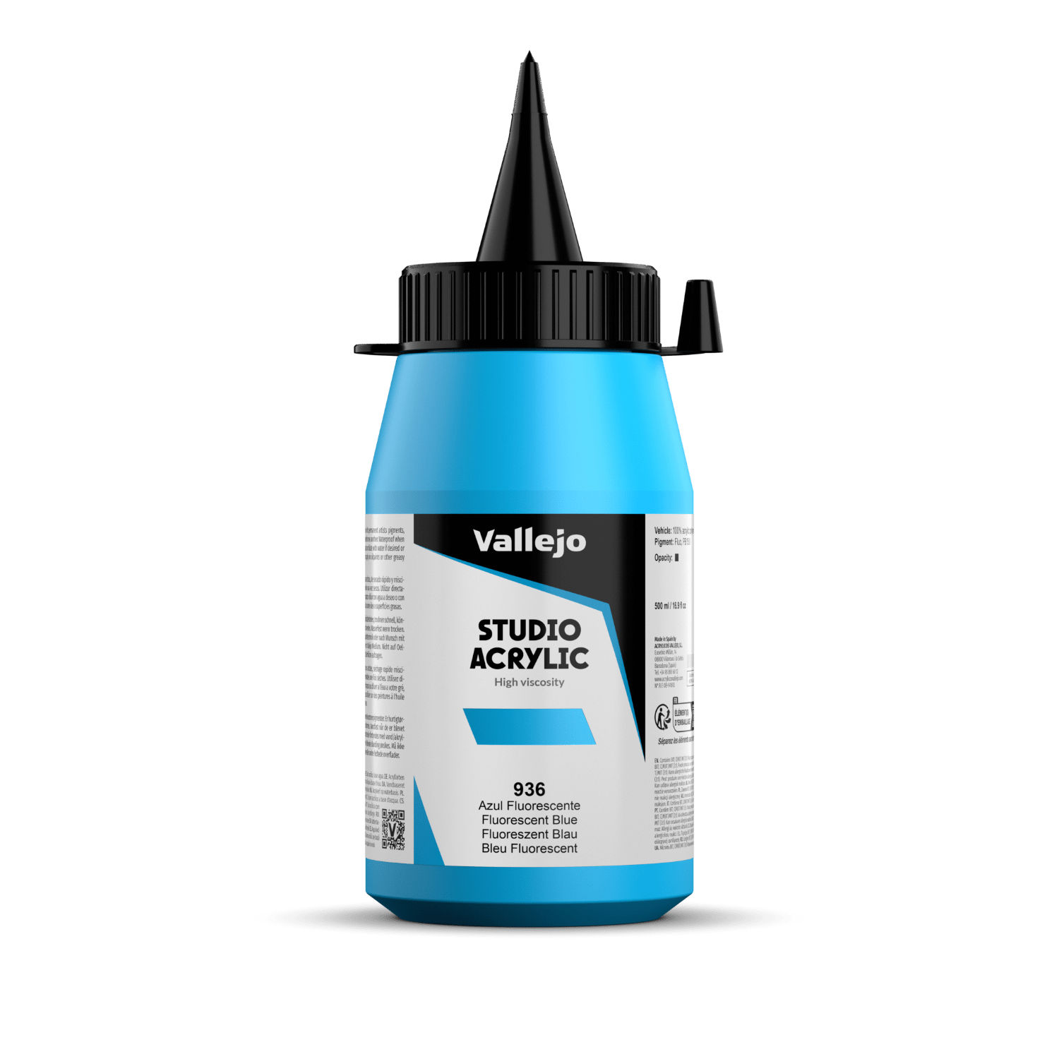 Vallejo Studio 500ml Fluorescent Blue