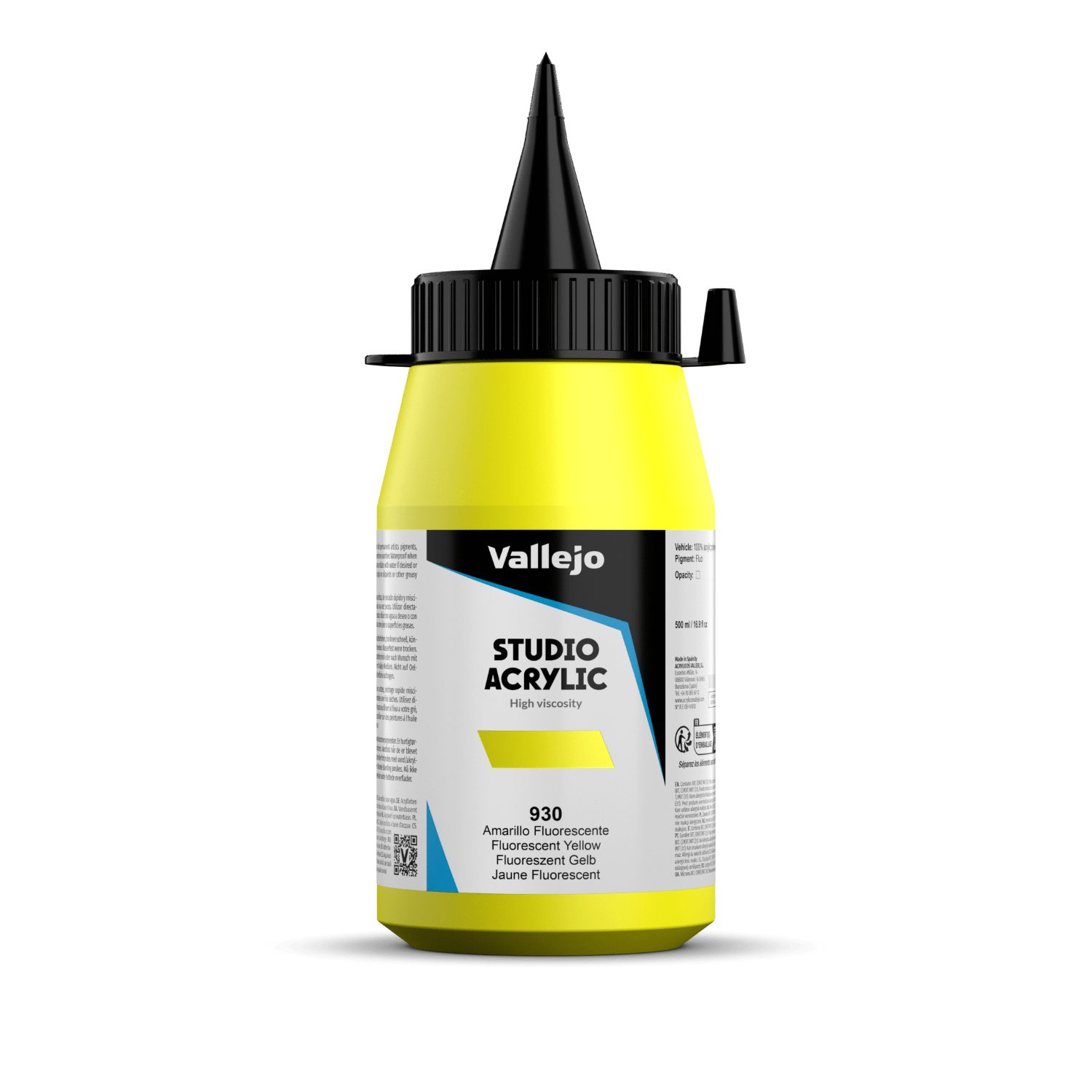 Vallejo Studio 500ml Fluorescent Yellow