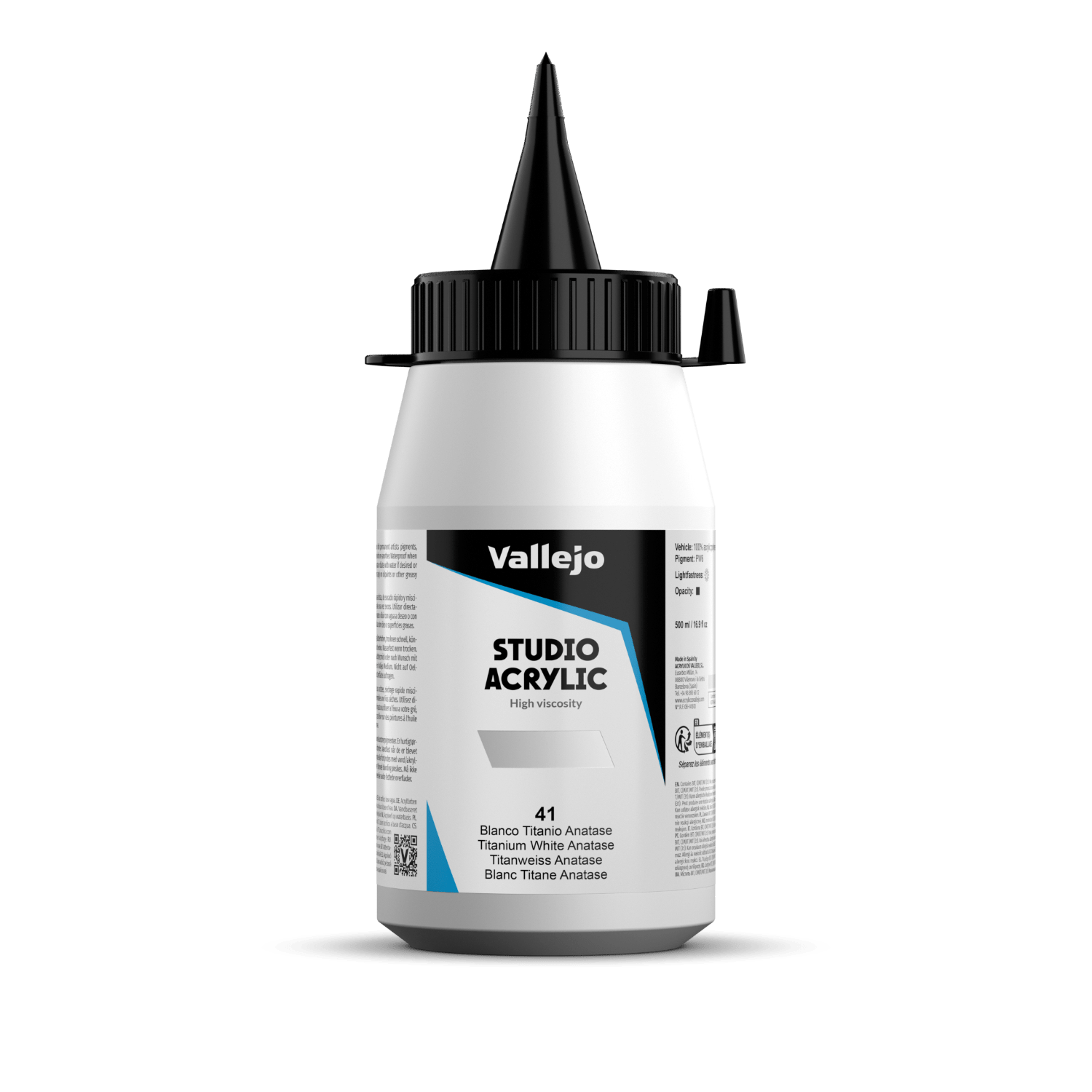 Vallejo Studio 500ml Titanium White Anatase