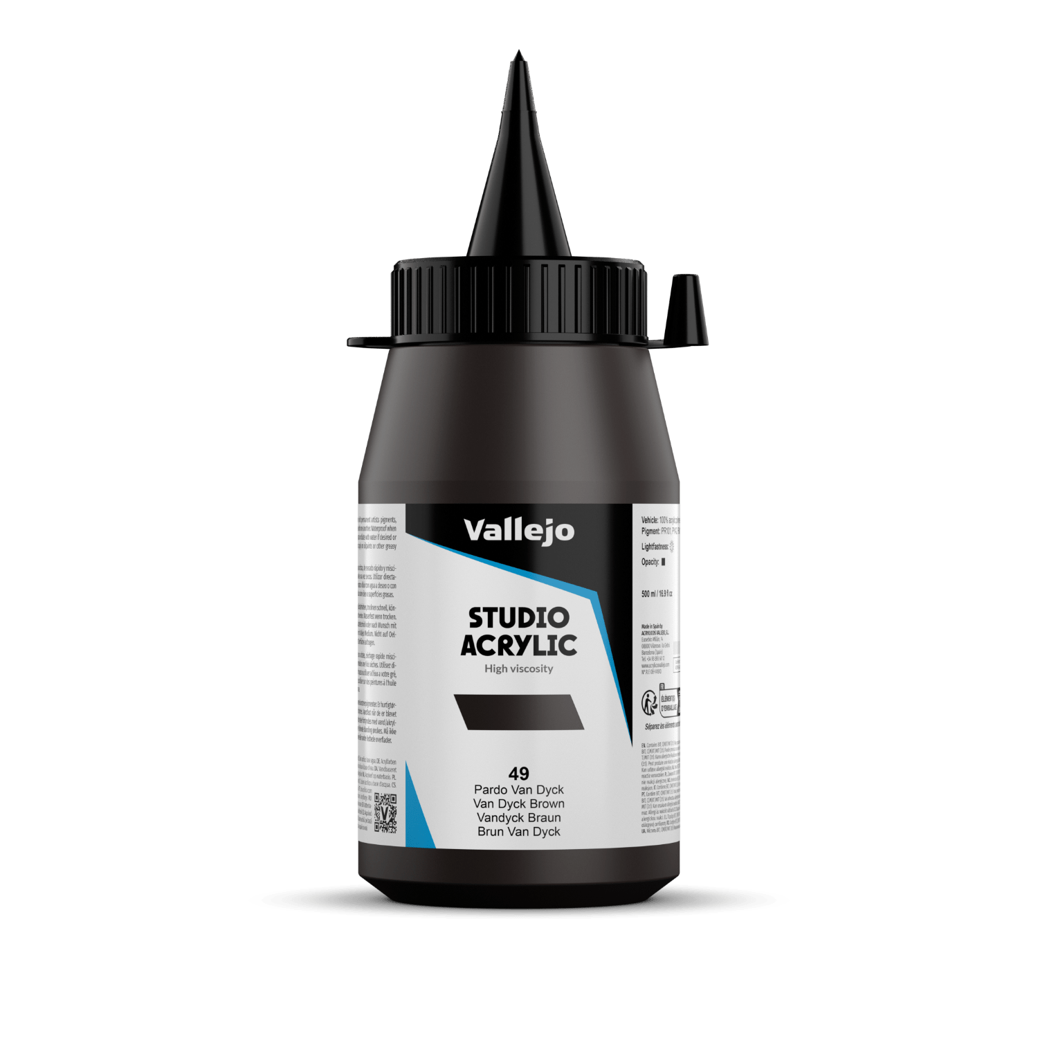 Vallejo Studio 500ml Van Dyck Brown